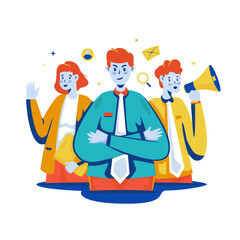 Wall Mural - group of people invite to join the best team vector illustration