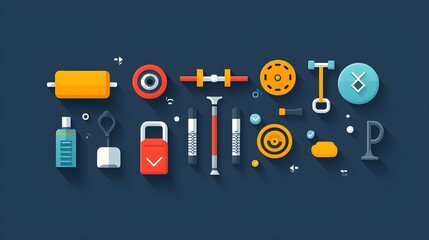 Wall Mural - a flat design of a fitness challenge app with intuitive goal setting and tracking features