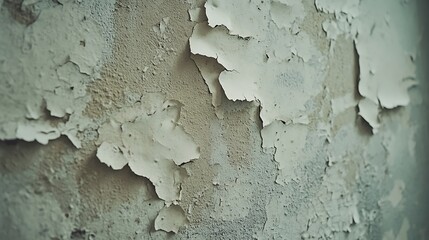 An old battered wallPeeling plaster on the wall in the houseOld whitewash on the wallAbandoned building background : Generative AI