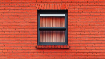Leinwandbilder - Red brick house wall building photo taken from a close distance : Generative AI