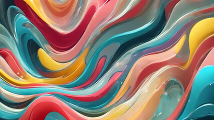 Wall Mural - Wavy Glass Shapes Background pattern, color