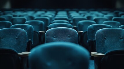 Aufkleber - Panoramic photography of theater chairs : Generative AI