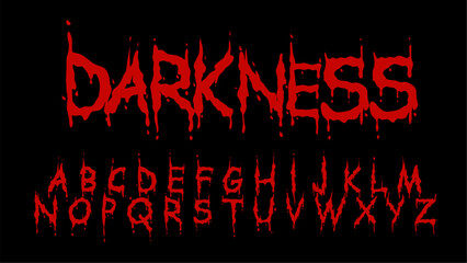 Darkness, Lettering vector font typeface style Gothic bloody, print designs Y2k Ghotic font concept for apparel print design