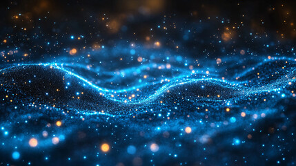 A blue tech digital abstract background representing technology and innovation. Suitable for use as a backdrop for technology-related events and themes.