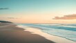 © Generative AI - long exposure shot of sandy beach at sunset empty beach : Generative AI