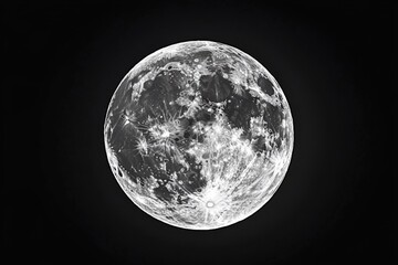 full moon close-up on a black background, high-definition photography