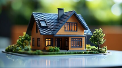 Poster - House model with 2023 flipping to 2024 year block real estate Home loan tax investment mortgage financial savings and New Year Resolution concepts Financial business mortgage house : Generative AI