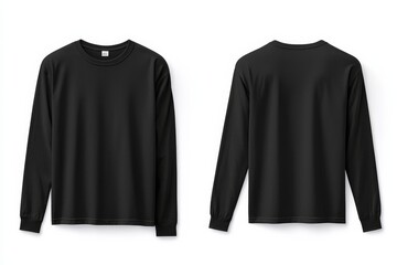 Black long sleeve tshirt mockup isolated created with Generative AI