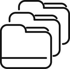 Simple vector icon representing three folders, ideal for projects related to data storage and organization