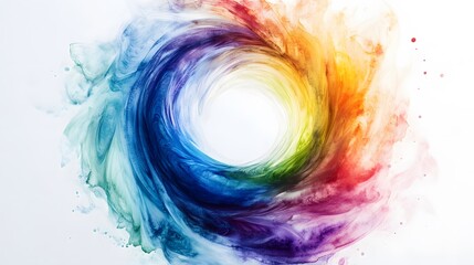 Wall Mural - Abstract Watercolor Swirl with a White Center