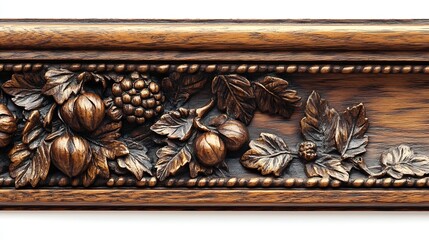 Aufkleber - Wooden picture frame Old rustic wooden frame isolated on white background : Generative AI