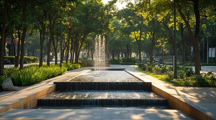 Poster - Nice modern leisure city park : Generative AI