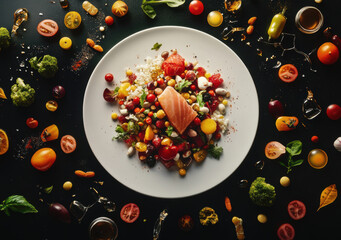 Wall Mural - Salmon Salad Plate.