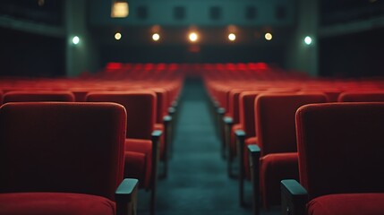 Aufkleber - Panoramic photography of theater chairs : Generative AI