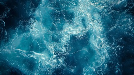 Wall Mural - Aerial View of Ocean Waves with White Foam