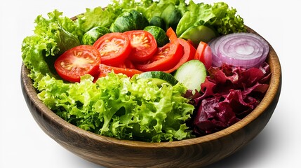 Wall Mural - Bowl containing crisp veggies like lettuce tomato and onion