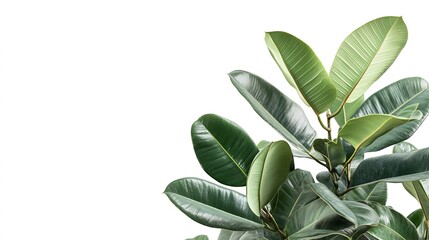 Wall Mural - large house rubber plant on a white background 