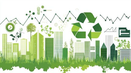 Wall Mural - Green City Sustainability   Eco Friendly Urban Landscape