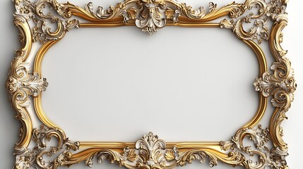 Aufkleber - Golden frame vintage style for photo or painting isolated on transparent background PNG file : Generative AI