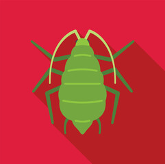 Wall Mural - Minimalist vector illustration of a green aphid insect, ideal for educational and design projects related to nature, insects, and pests