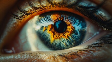 Wall Mural - closeup macro photography of the human eye  iris photo : Generative AI