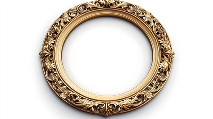 Poster - Old style vintage golden frame isolated on a white background : Generative AI