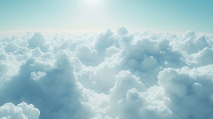 Poster - White and grey cumulus clouds floating in sunny sky after storm with natural sunlight Dramatic cloudscape fluffy cloudy scene outdoor environment Abstract nature background Freedom con : Generative AI