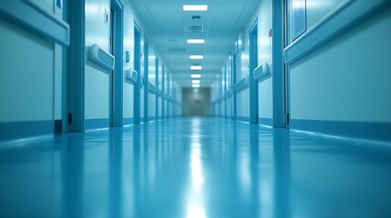 Poster - blur hospital corridor in hospital : Generative AI