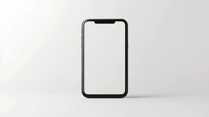 Poster - Smartphone with a blank screen on a white background Smartphone mockup closeup isolated on white background : Generative AI