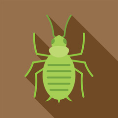 Sticker - Minimalist vector illustration of a green aphid, an insect pest that can cause damage to plants