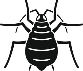 Poster - Black and white icon of an aphid, a common plant parasite