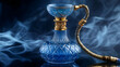© sarinya - Blue Glass Hookah with Gold Accents and Smoke