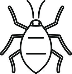 Poster - Simple vector icon of a colorado potato beetle with six legs and two antennae