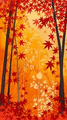 Wall Mural - Autumn maple leaves set pattern poster background