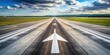 © lapeepon - Airport runway arrow break-even image of a runway with a break in the arrows indicating the break-even point, airport