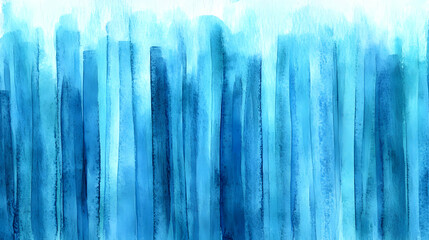 Wall Mural - Abstract Blue Watercolor Stripes Background Texture