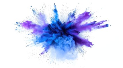 purple and blue explosion on white background 