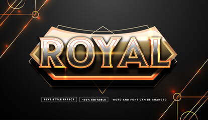 Wall Mural - Gold black Royal Text Style Effect Editable