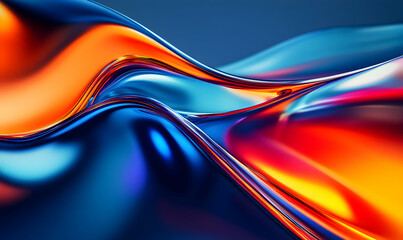 Abstract liquid, flowing, vibrant colors.