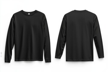 Black long sleeve tshirt mockup isolated created with Generative AI