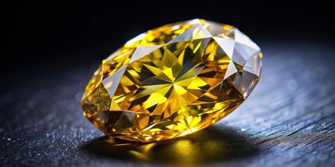 close up of yellow diamond gemstone on dark background, yellow, diamond, gemstone, luxury, shiny, ex