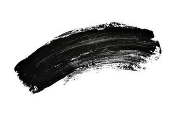 Wall Mural - Artistic black brush stroke isolated on a white background, ideal for graphic design and creative projects.