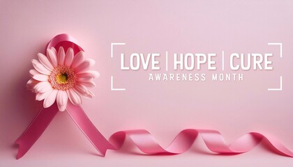 Wall Mural - Breast Cancer Awareness Month Poster Design. Pink October.