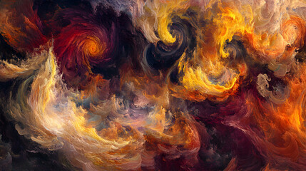 Wall Mural - Abstract background with swirling, flowing patterns in warm colors.