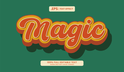 Wall Mural - design editable text effect, magic in 3d cartoon style