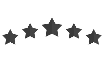 Wall Mural - Set of five star flat icon isolated on white background.