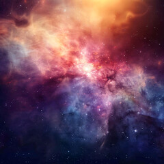 beautiful space sky with nebula and glittering