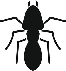 Canvas Print - Simple vector illustration of a black ant silhouette crawling, perfect for any project needing a clear and recognizable insect icon