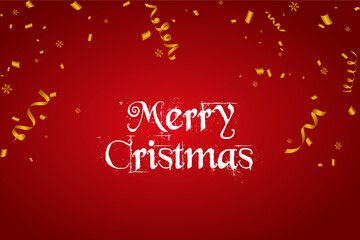 Wall Mural - christmas confetti snowflake with red background vector free