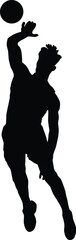 Wall Mural - Men volleyball player silhouette illustration